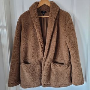 Lord & Taylor Plush Open-Front Jacket